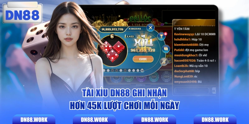 Tài Xỉu DN88 ghi nhận hơn 45k lượt chơi mỗi ngày